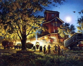 Terry Redlin "Bountiful Harvest" Farm  Art Print With COA 28.5" x 16.5"