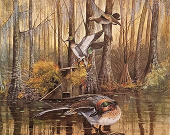 R.J. McDonald Walker's Pond Teal S/N Art Print 19 x 22.5
