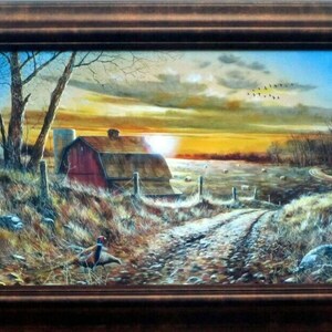 A Road Less Traveled  by Jim Hansel Pheasant print Framed Acrylic 14.5&quot; x 10&quot;