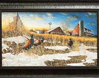 Autumn Fields by Jim Hansel 24x33 Field Fall Pheasant Pheasants