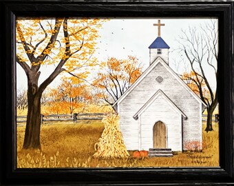 Billy Jacobs Blessed Assurance Church Fall Art Print-Framed 18.5 x 14.5