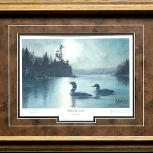 Les Kouba Call Of the North Loon Print-Framed 21 x 17