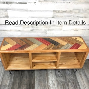 Upgrade- Classic Herringbone Top | Add to Cart Along with Vinyl Record Storage or Media Cabinet| Please read description