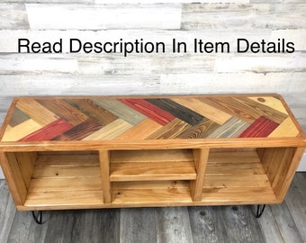 Upgrade- Classic Herringbone Top | Add to Cart Along with Vinyl Record Storage or Media Cabinet| Please read description