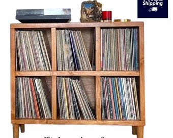 Vinyl Record Storage Cabinet: 6-Cube, 17.5" Deep Widebody