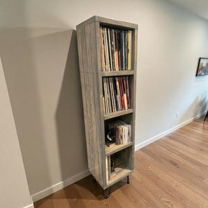 Record Holder Handcrafted Vertical LP Storage – Vinyl Album Storage Cabinet