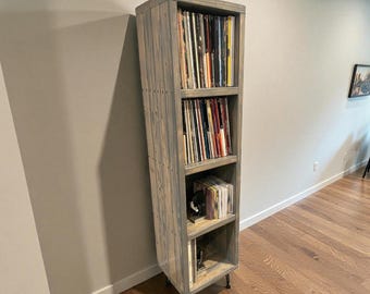 Record Holder Handcrafted Vertical LP Storage – Vinyl Album Storage Cabinet