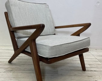 The Z Chair Real Solid Walnut Mid-Century Modern Handmade Hardwood