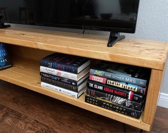 Tv Console - Media Stand Entertainment Center Recommended for TVs 32”-85" Customizable Solid Wood Tv Stand Handcrafted in the Usa