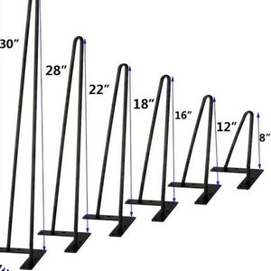 Upgrade to Taller- Set of 4 Hairpin Legs - Choose from 4"-22" to Modify the Height of any unit we offer-Add to Cart along with your Piece