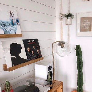 Now Playing Record Stand Picture Stand Shelving for Lp Records Living Room Decor Vinyl Record Wall Shelf Real Wood Made In Usa Customizable