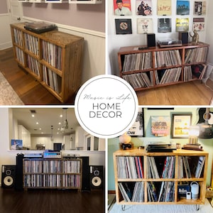 Vinyl Record Holder LP Cabinet: Solid Wood Turntable Stand Handmade image 3