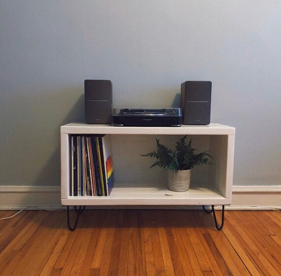 White Walker Record Player Stand Vinyl Storage Wedding Etsy
