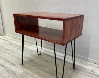 End Table for Couch or Night Stand Bed Side Alarm and Magazine Holder Made With Real Wood Choose Color Handmade In Usa