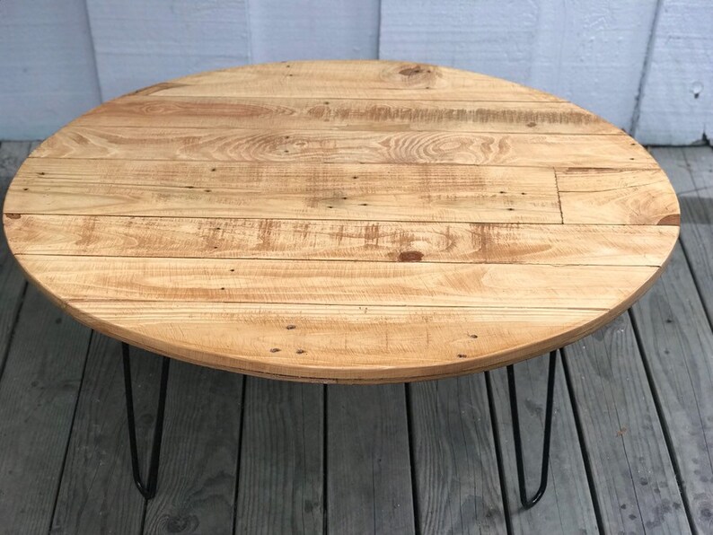 Oval Table In Antique Walnut Color Coffee Reclaimed Wood Handcrafted