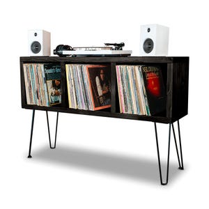 Vinyl Record Storage, Record Player Stand Schwarz