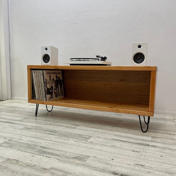 Record holder on sale tv stand