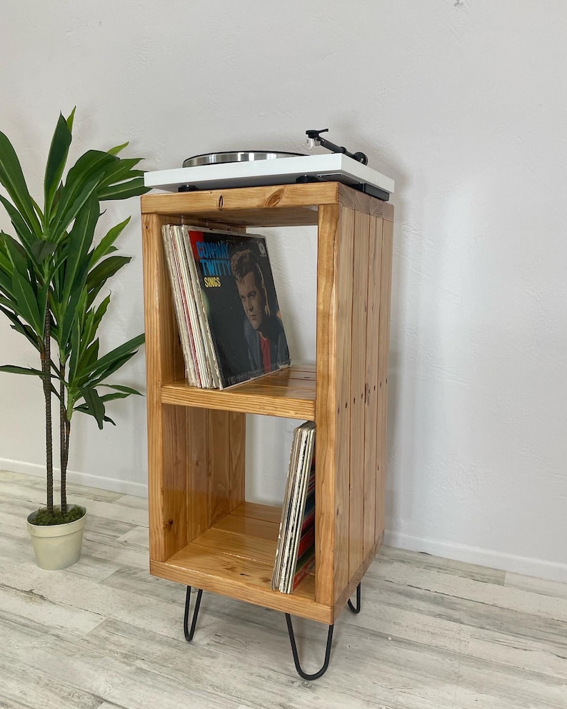 Double Stack Hifi Box | Record Holder | Vinyl record stand | Vinyl display | Turntable stand | media console | BookShelf | Handmade 