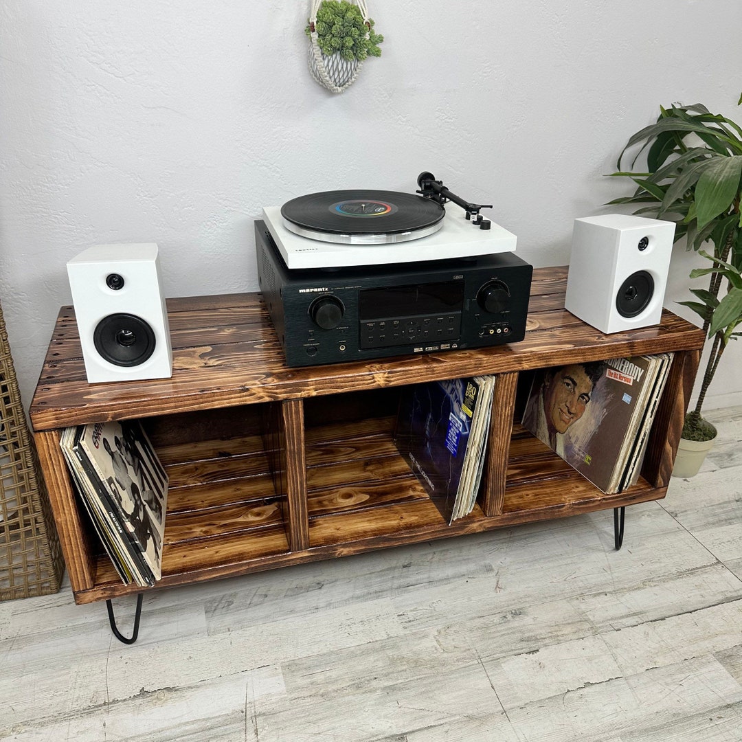 Widebody 3sec Record Player Stand for Large Amplifiers and Receivers