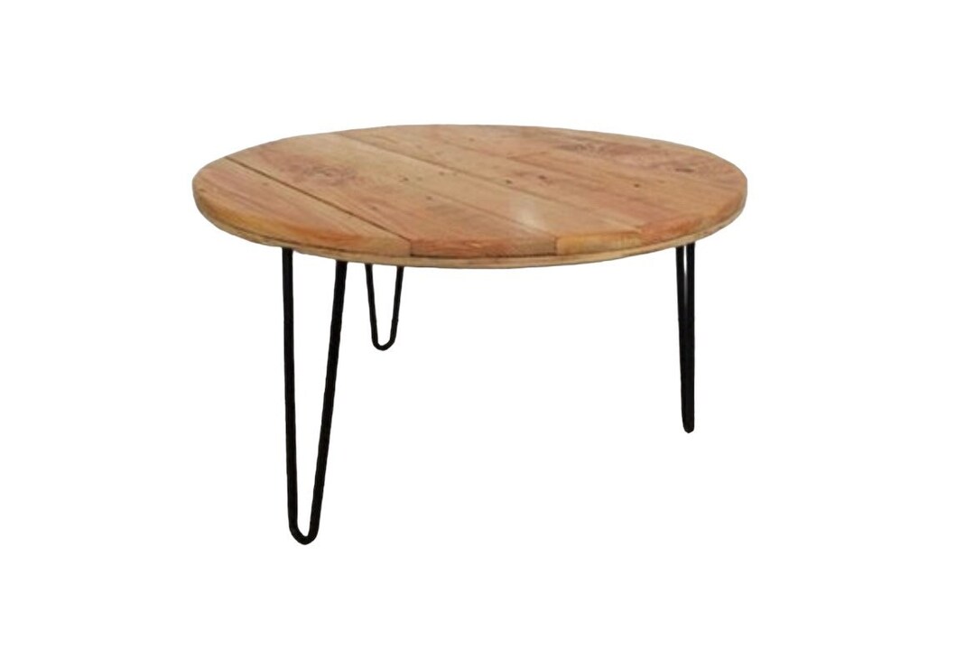 Real Wood Circle Coffee Table Choose Color and Size Sealed With