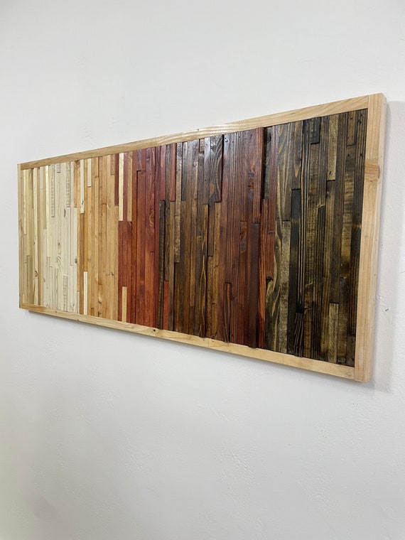 Bohemian Reclaimed Wood Wall Art, Customizable Colors