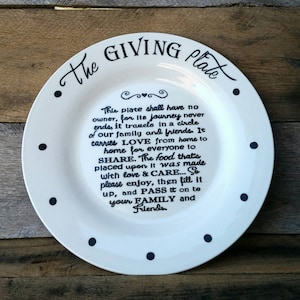 The Giving Plate/ Neighbor Gift Plate / Family Gift Plate / Leftover Plate / All Occasion Gift