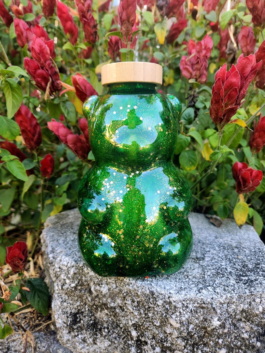 Green Honey Jar Bear Etsy