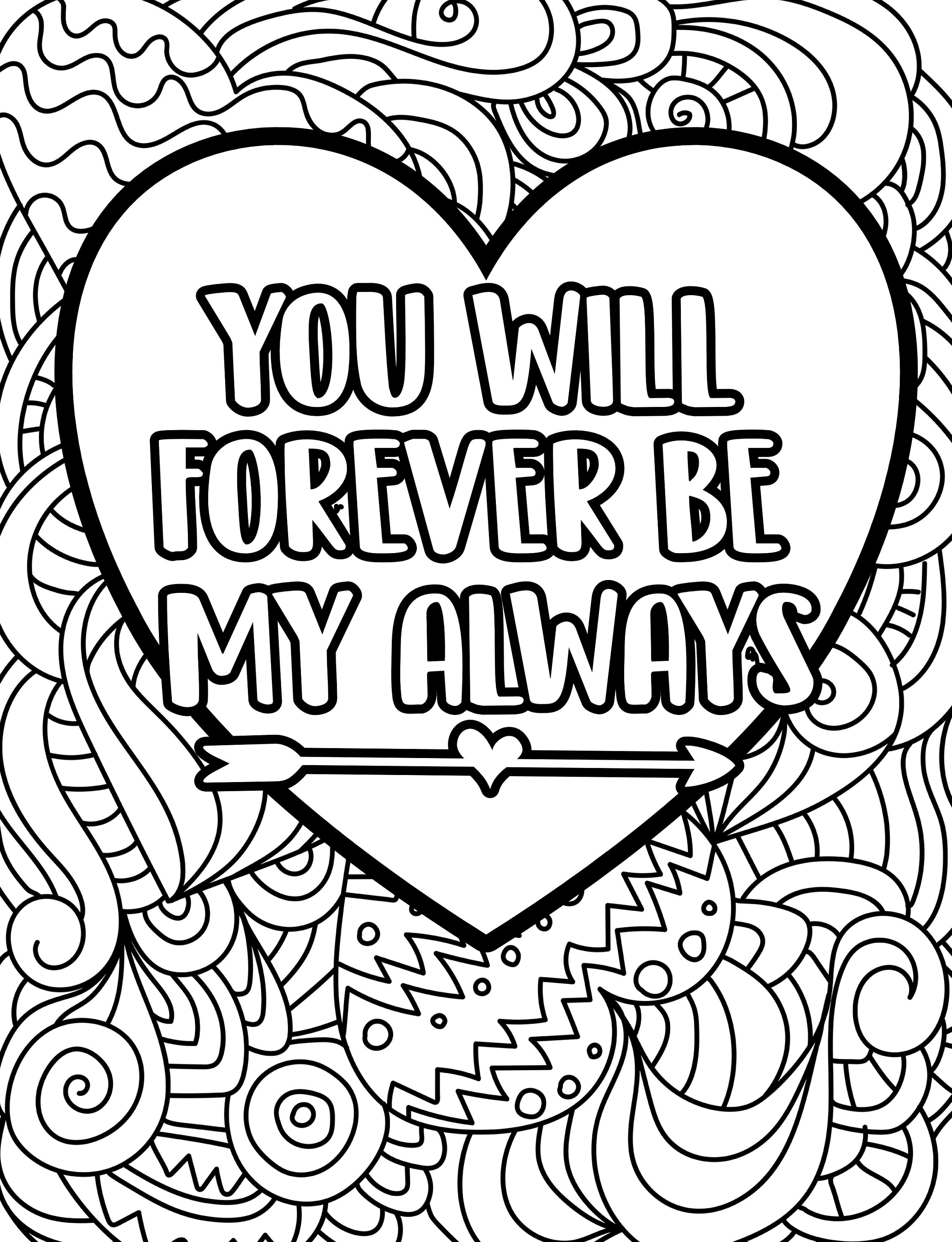 Love Quotes Coloring Pages Perfect for Valentine's Day. Instant