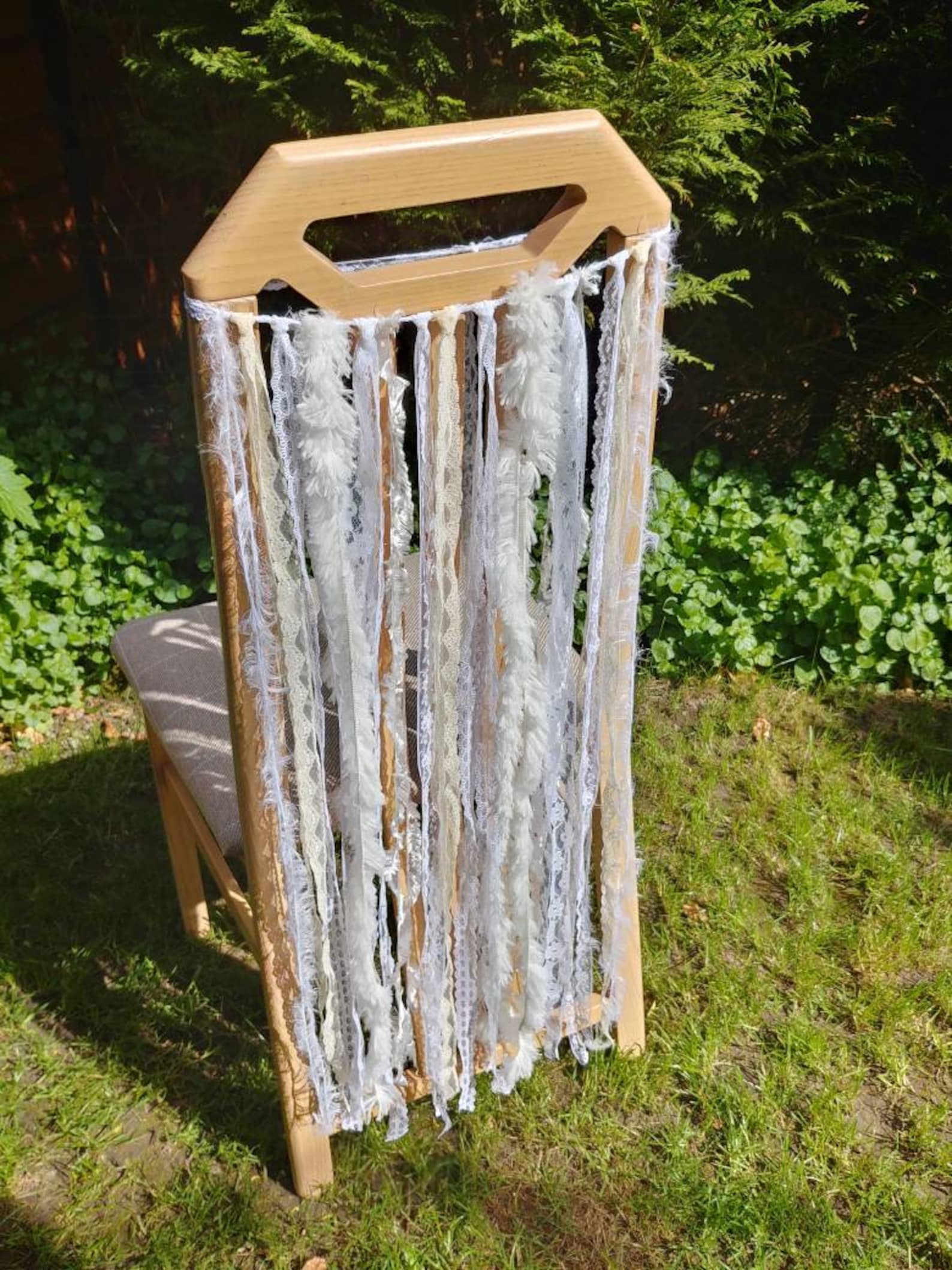 Wedding Chair Decor White Wedding Chair Tie Backs Cream Lace Etsy