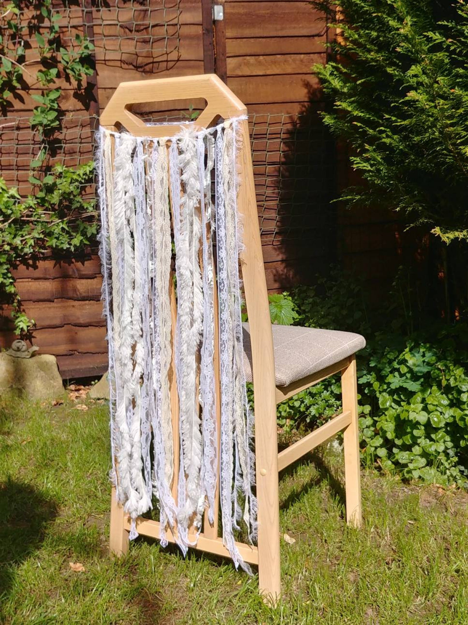 Wedding Chair Decor White Wedding Chair Tie Backs Cream Lace Etsy