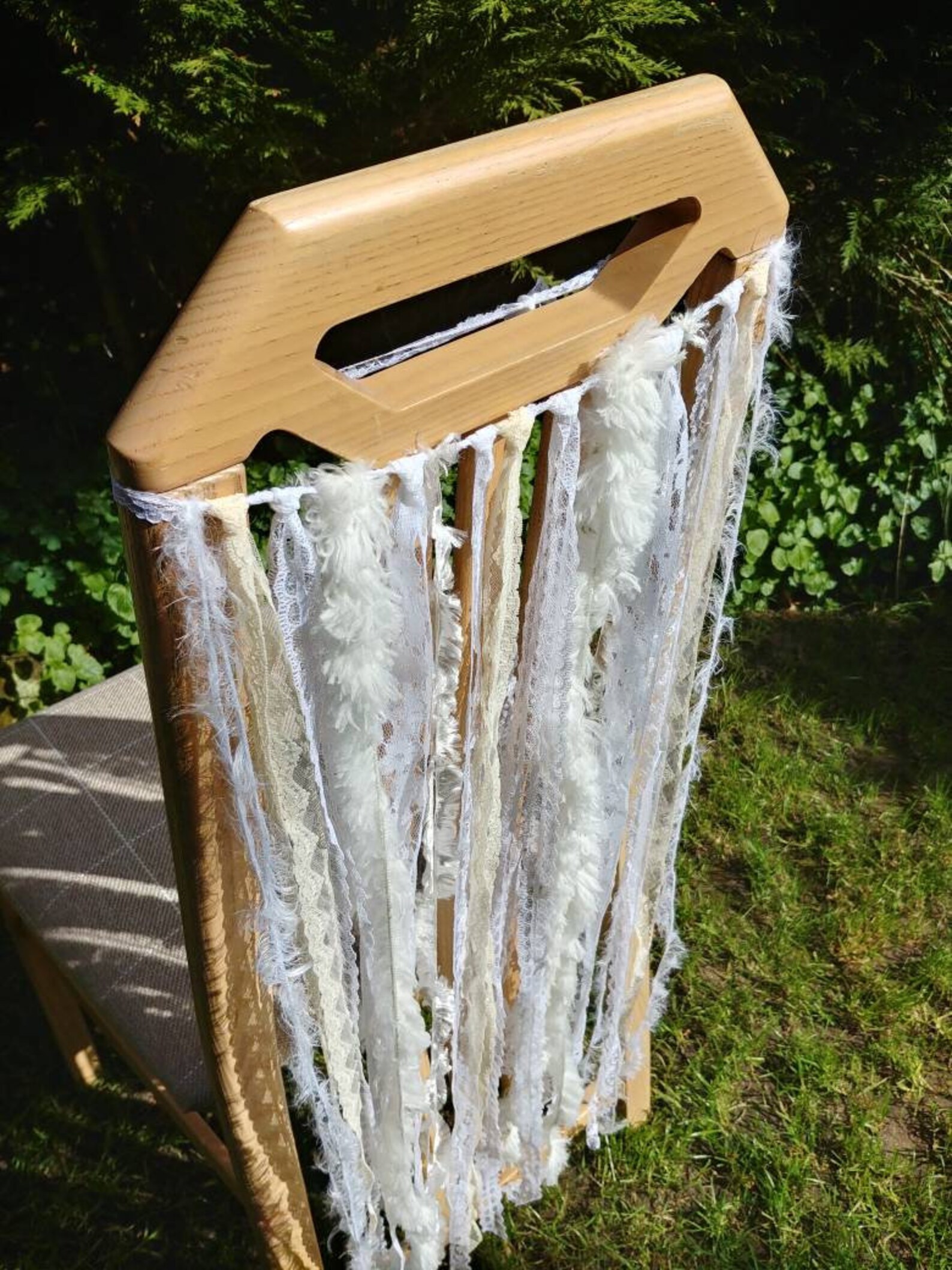 Wedding Chair Decor White Wedding Chair Tie Backs Cream Lace Etsy