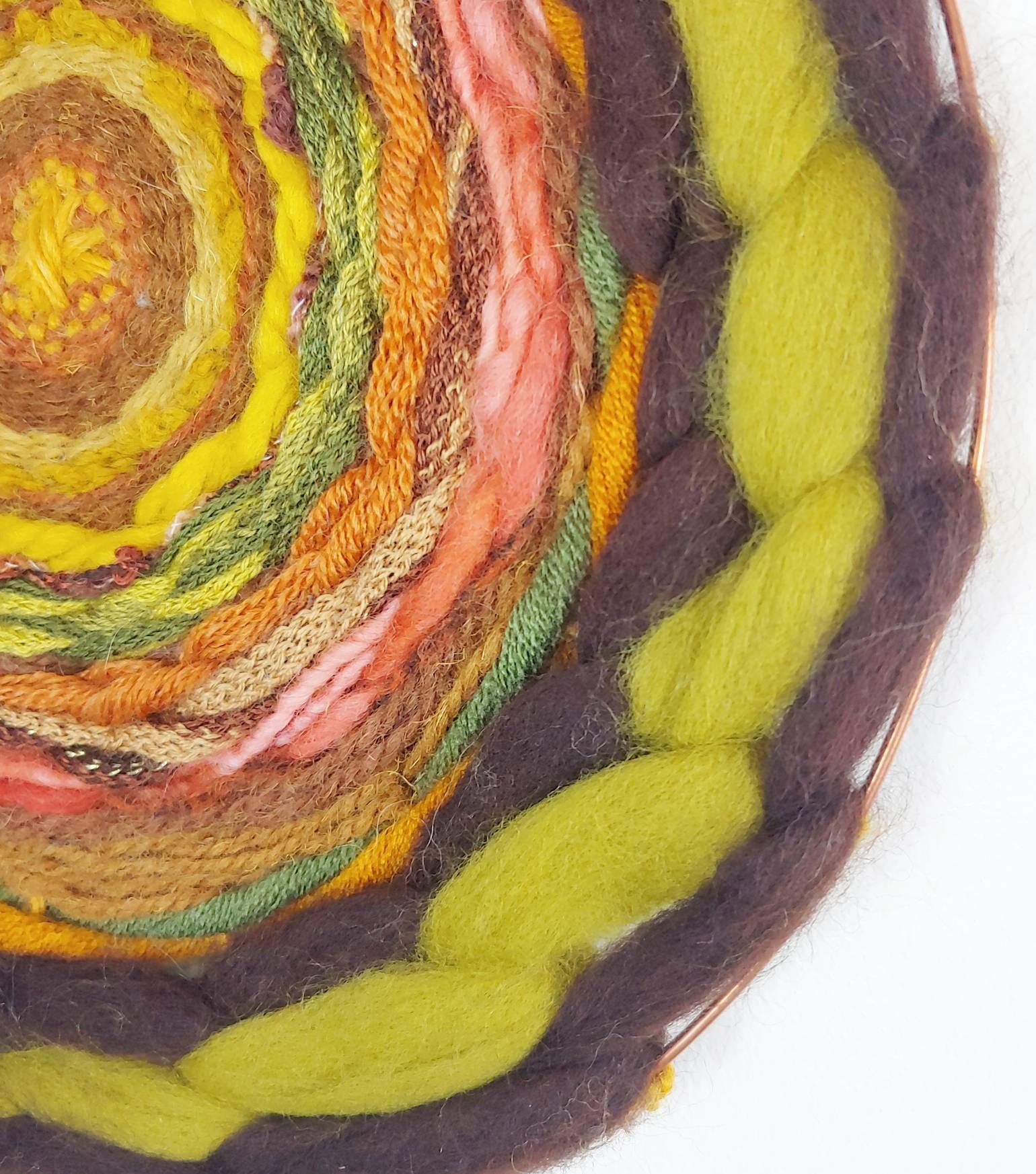 【正規品直輸入】 Wall Round Weave, Vintage 70s Art, Wall Gold Art, Textile 小物入れ