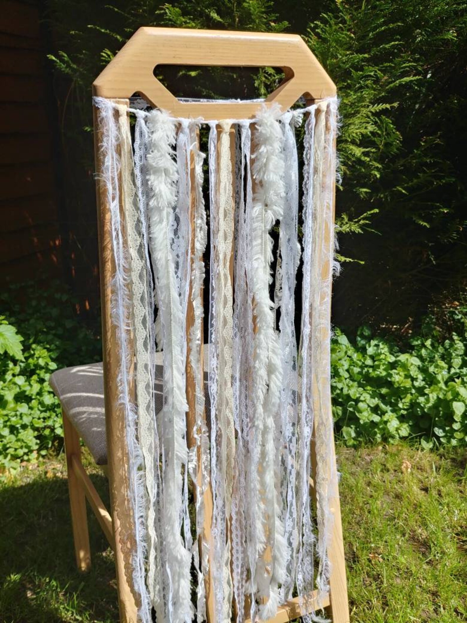 Wedding Chair Decor White Wedding Chair Tie Backs Cream Lace Etsy