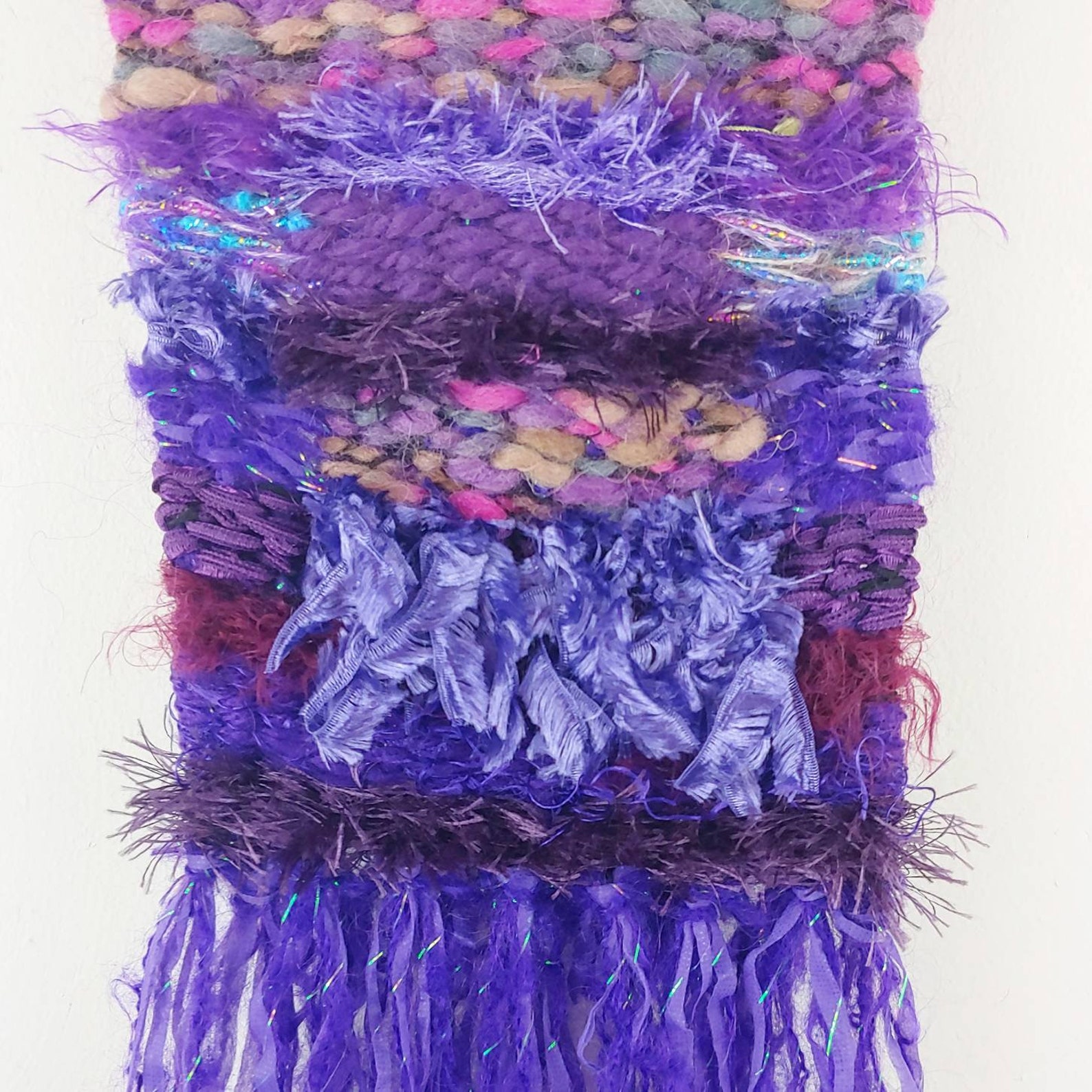 Purple Woven Wall Art Purple Wall Hanging Wool Wall Art Etsy