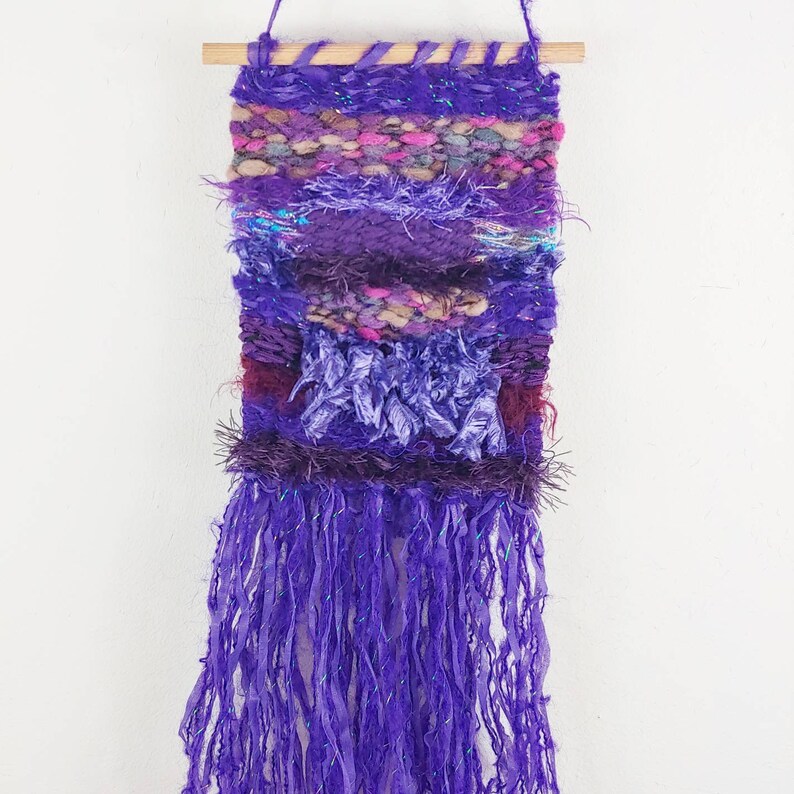 Purple Woven Wall Art Purple Wall Hanging Wool Wall Art Etsy