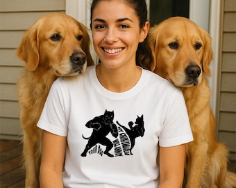 Chihuahua vs Big Dog T-Shirt - Lustiges Unisex Bella Canvas 3001 Haustier Lovers T-Shirt