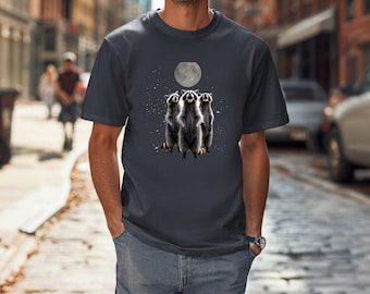 Raccoon T-Shirt-Three Raccoons Howling Nature Lover Comfort Colors Cotton Tee