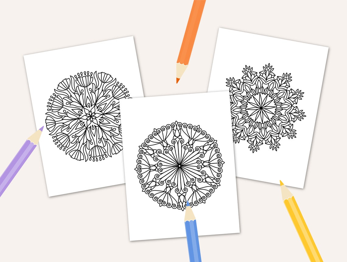 Coloring Mandala for Kids Easy Mandala for Children Preschool Mandala ...