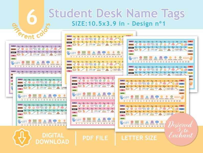 Student Desk Name Tags, Printable Desk Plate for Classroom, Teacher ...