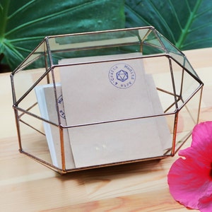 Customized Medium Wedding Card Box I Do Card Holder Geometric Glass Box Envelope Holder Rustic Wedding Decor Jewelry Box  Mail Box