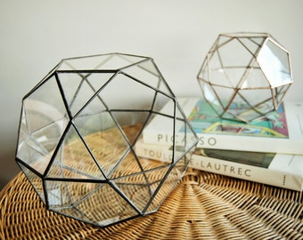 Large Geometric Terrarium Container, Christmas Centerpiece, Holiday Gifts, Glass Box, Christmas Decorations, Succulent Planter, Home Decor