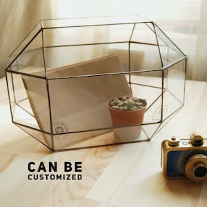 Scatola per biglietti di matrimonio personalizzata, Portacarte "I do", Scatola geometrica grande, Portabuste personalizzato, Arredamento matrimonio rustico, Centrotavola, Cassetta postale
