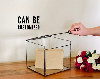 Customized Wedding Card Box Envelope Holder Keepsake Geometric Terrarium Centerpiece Bridal Shower Bar Bat Mitzvah Baby Shower Graduation