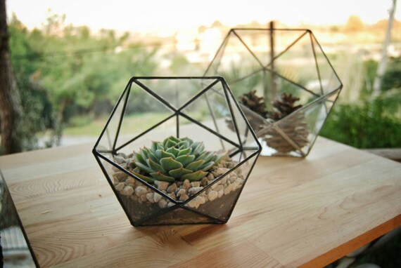 Geometric Glass Terrarium, Handmade Glass Terrarium, Indoor Planter, Glass  Box, Gifts for Gardeners, Holiday Gifts, Terrarium Container - Etsy
