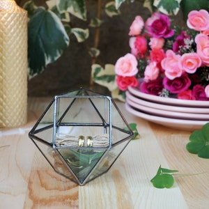 Wedding Ring Holder, Ring Bearer Box, Glass Ring Pillow, Ring Holder, Candle Holder, Ring Box, Jewelry Box, Proposal Ring Box, Mini Planter image 3