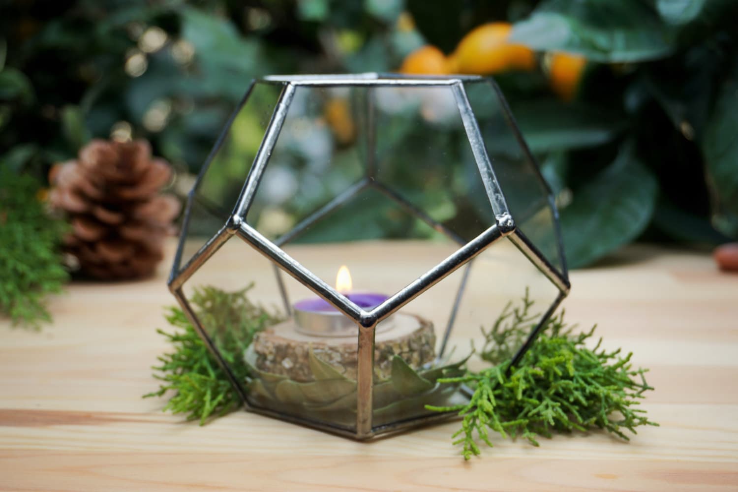 Customized Small Geometric Glass Terrarium Candle Holder Etsy