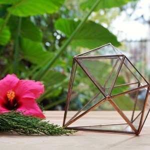 Diamond Geometric Terrarium, Handmade Planter, Stained Glass Terrarium, Indoor Gardening, Glass Container, Gifts for Her, Wedding Decoration image 3
