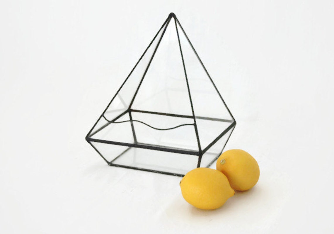 Prism Geometric Glass Terrarium Handmade Glass Box Stained Etsy