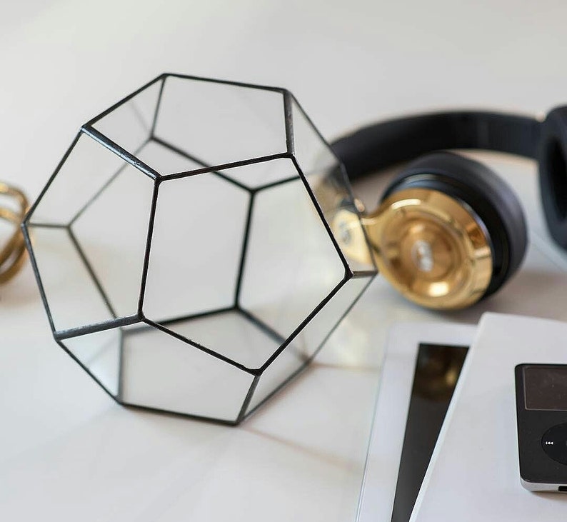 Customized Small Geometric Glass Terrarium Candle Holder Etsy