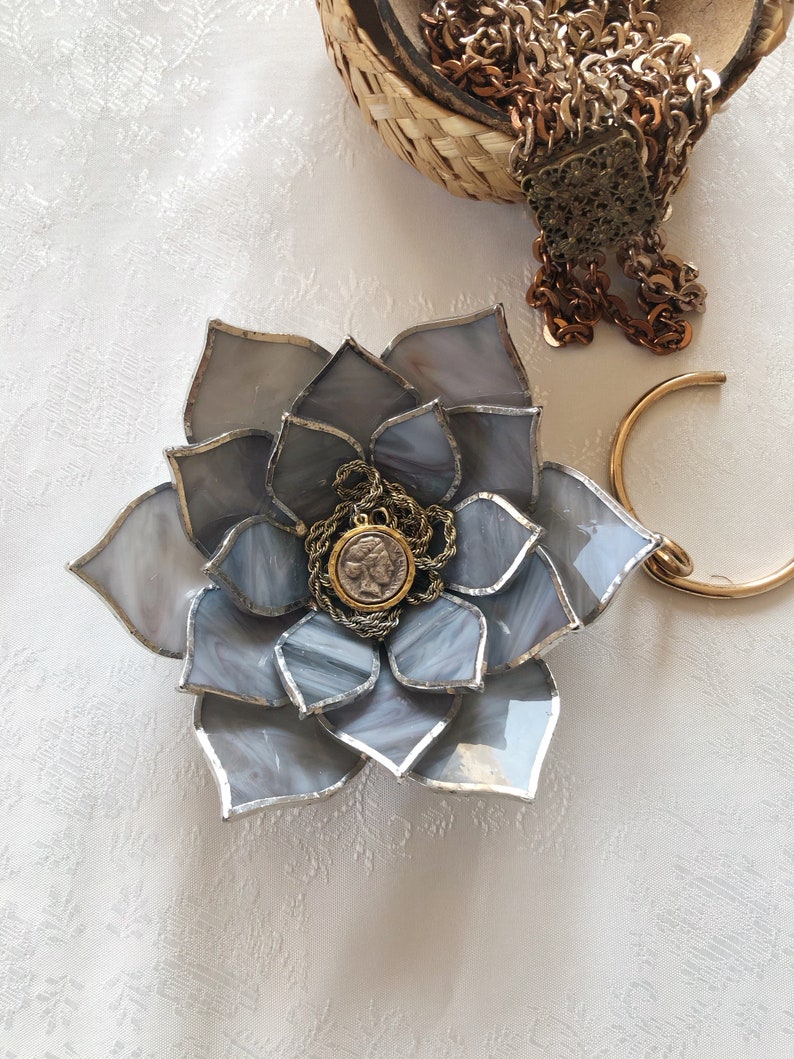 Stained glass wedding ring dish Engagement ring holder Etsy